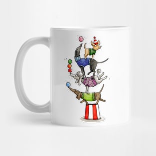 Circus - Acrobats - Pyramid - Juggling - Dog-Pyramid - Dogs Mug